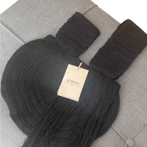 New! Soraya Hennessy black Fiesta Fringe Pouch - Picture 7 of 16